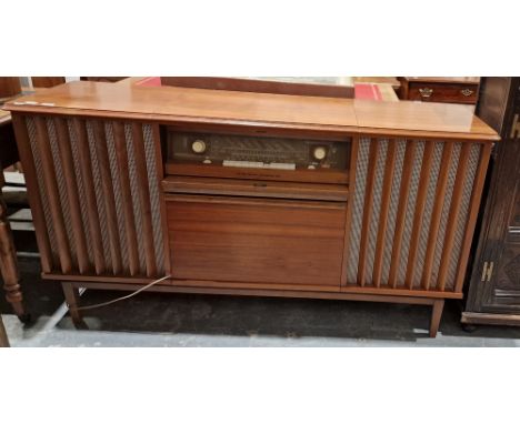 Mid 20th century walnut-cased radiogram&nbsp;with Garrard turntable, Magnetaphon 201 reel-to-reel tape recorder and Blaupunkt