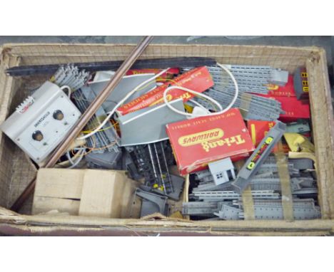 Quantity of model railway&nbsp;to include a TriAng station set, TriAng water tower, signal box, quantity of rail, a Colworth 