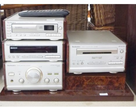 Technics music centre&nbsp;to include speakers, cassette deck, stereo amplifier, stereo tuner and compact disc player and a q