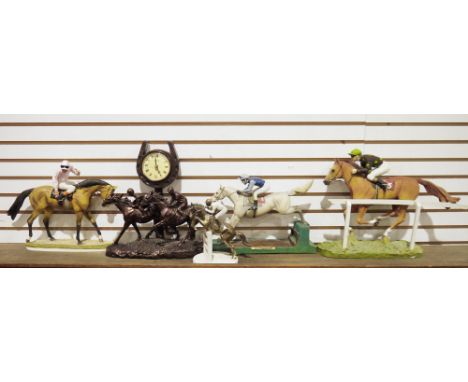 Hamilton Collection on Parade model, a model of Dessert Orchid jumping over a show jump, a Hamilton Collection Cruising Home 