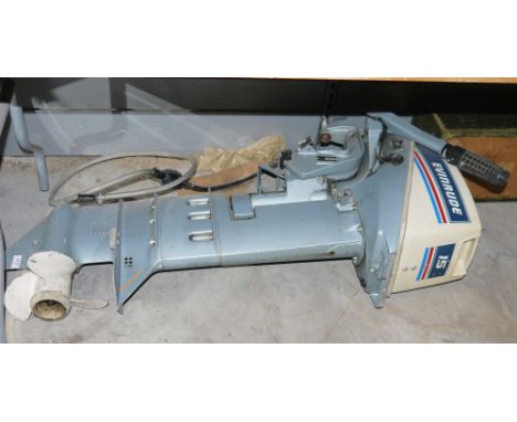 Outboard motor, makers name EVINRUDE, model E1S BAL CTR&nbsp;