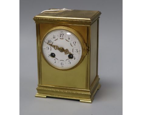 An early 20th century French brass mantel clock