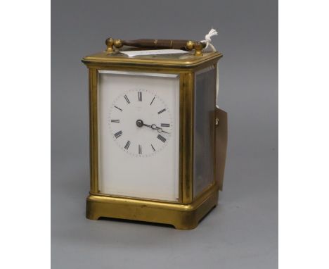 A French gilt brass carriage clock