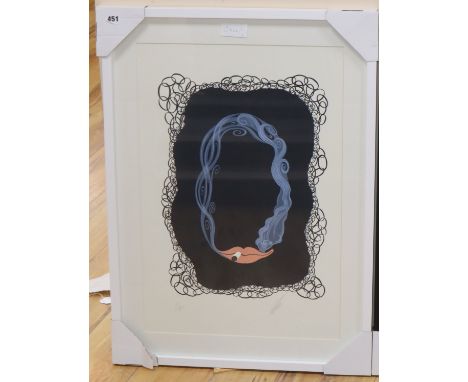 Romain de Tirtoff Erte, limited edition print from the Alphabet Series 'O', signed in pencil, 5/75, 59 x 40cm