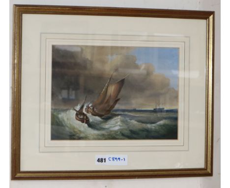 After J M W Turner, watercolour, 'Bridgewater', 22 x 30cm