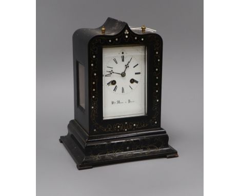 A 19th century French ebonised mantel clock