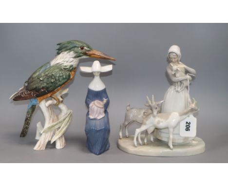 Two Lladro and one Goebel figure