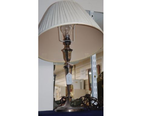 A George V silver table lamp by Mappin &amp; Webb, Sheffield, 1939, with engraved inscription, lamp section 32cm.