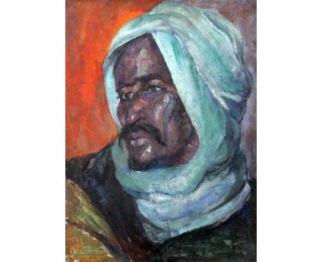 Alfred Wolmark (1877-1961)oil on canvas,Portrait of a moorish gentleman,45 x 34cm