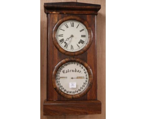 A Seth Thomas rosewood calendar shelf clock W.35cm