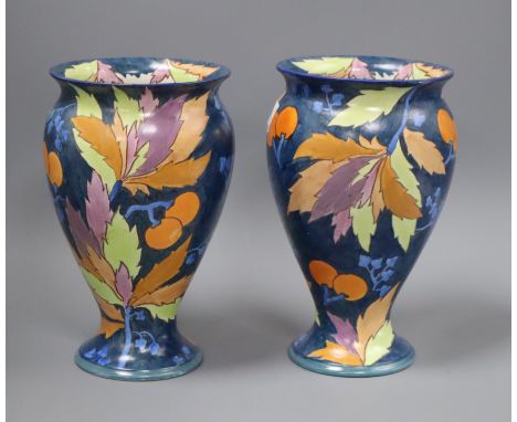 A pair of Carltonware Handcraft cherry pattern vases height 24cm