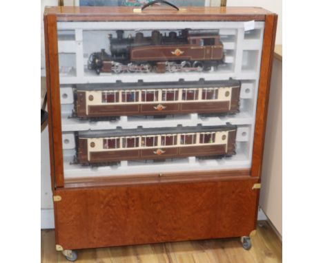 An LGB G Gauge Continental Class Express Train Rapide Continental Class set consisting of Articulated 0-6-6-0 Tank Loco brown