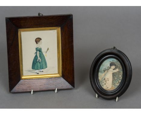 ENGLISH SCHOOL (early 19th century)
Portrait of a Girl Holding a Fan
Watercolour and bodycolour
18.5 x 21.5 cm, rosewood fram