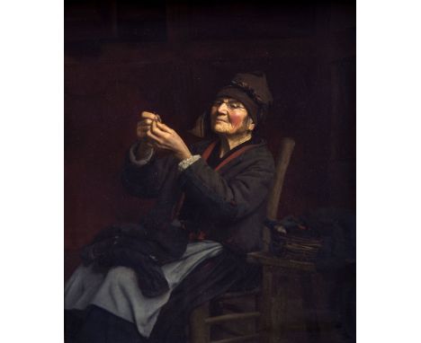 LEOPOLD PHILIPES (19th century) French
Threading the Needle
Oil on canvas
Signed
36 x 44.5 cm, framed

Note: Leopold Philipes