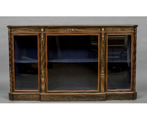 A Victorian ivory and satinwood inlaid coromandel breakfront side cabinet by Jackson & Graham (unstamped)
The moulded shaped 