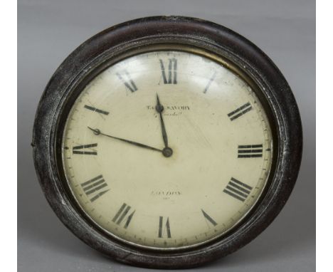 A 19th century mahogany framed wall clock by Thomas Cox Savory, 47 Cornhill, London
The white painted signed 12 inch dial wit
