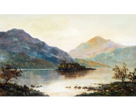 *AR FRANCIS E JAMIESON (1895-1950) British
Highland Loch Scene
Oil on canvas
Signed
64.5 x 39.5 cm, framed CONDITION REPORTS: