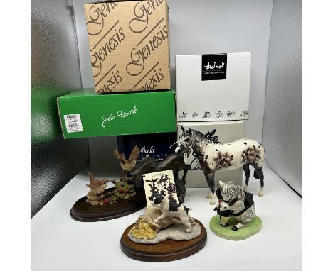 A collection of ornament horses and dog figures, Beswick and Border Fine Art