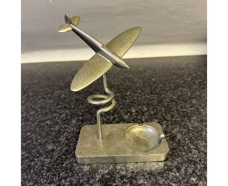 A chrome deco ashtray spitfire