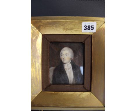 L E Porter (English 19th Century School) Miniature portrait of a gentleman, inscribed on reverse and dated 1836.