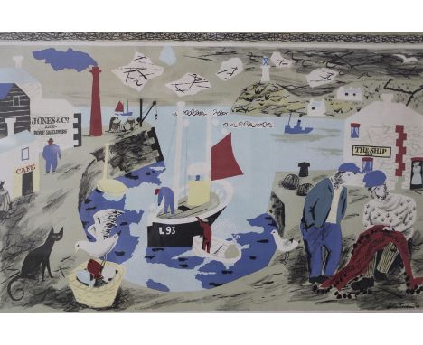 Julian Trevelyan (1910-1988) (ARR), Harbour ‘46, S.P.9., printed in England at the Baynard Press for School Prints Ltd. Londo