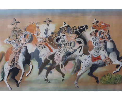 Edward Buk Ulreich (1884-1966) American, Arizona Cowboys S.P.22., printed in England by the Baynard Press for School Prints L