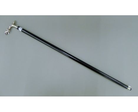 A walking stick, the handle formed as a Jaguar mascot. 92 cm long.