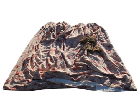 A large pair of curtains with tie backs. Each 220 cm high x 360 cm wide.