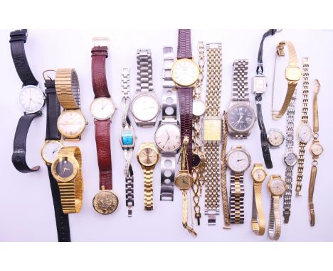 A quantity of vintage watches to include a boxed Gruen, a boxed Timex, Seiko, Avia, Sekonda, Rotary, Casio, etc.