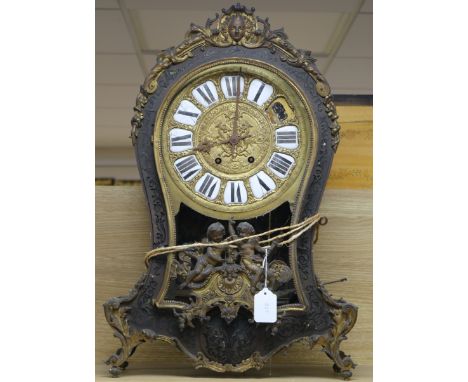 A French ormolu mounted boulle bracket clock, W.41cm