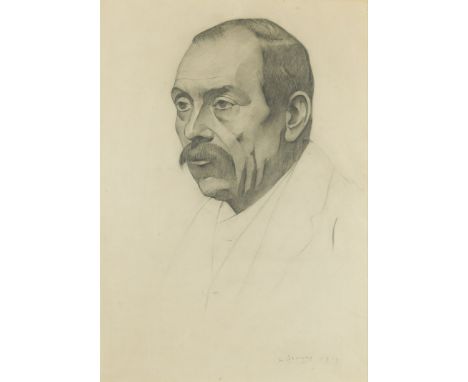 § Laurence Stephen Lowry RA (British 1887-1976)Portrait of a man signed and dated 'L S Lowry 1917' (lower right) pencilFootno