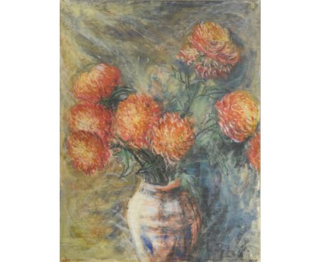 § Roger 'Syd' Barrett (British 1946-2006)Orange Dahlias in a Vase signed and dated 'R. Barrett / Oct. 1961' (lower left) wate