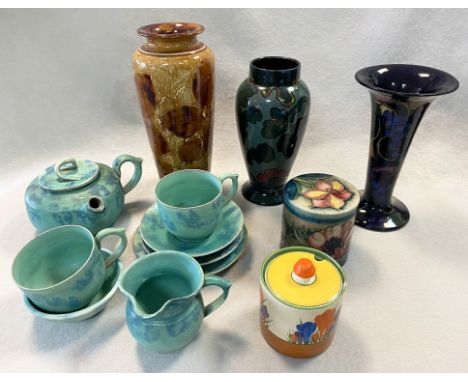 A small group of 20th century ceramics,to include a Moorcroft Anemone pattern jar and cover, a Clarice Cliff Crocus pattern p