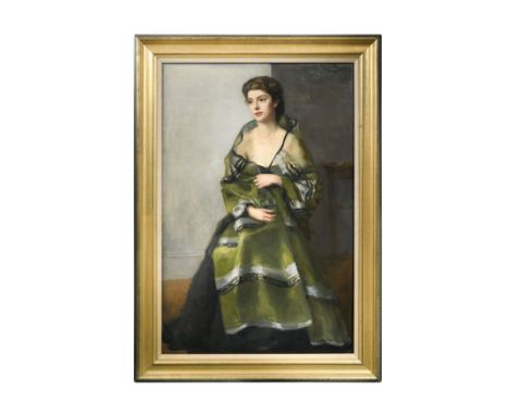§ Anthony Devas ARA, RP, NEAC (British 1911-1958)Portrait of Sarah Millar, née Ellis, 1953 signed 'Devas' (upper right) oil o
