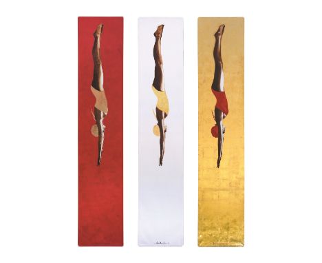 § Adam Marian Pete (German 1966-)Divers, Triptych each signed and dated '20 Adam Marian Pete 08' (lower centre) mixed media a