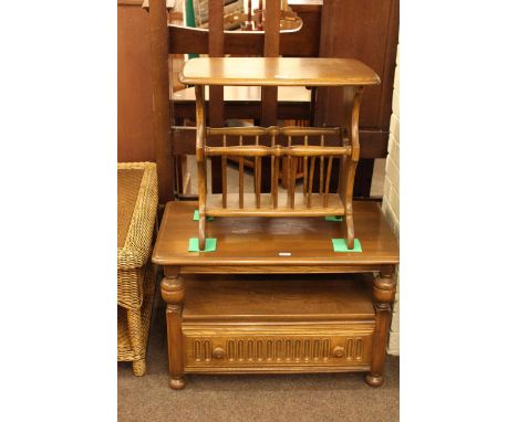 Ercol drop side entertainment unit and Ercol magazine table (2)