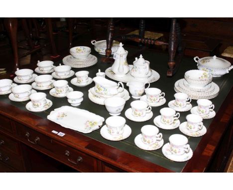 Richmond bone china 'Wild Anemone' tea and dinner service (Seventy three pieces)