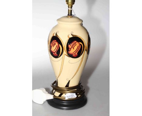 Moorcroft 'Bowbells' table lamp, overall 38.5cm