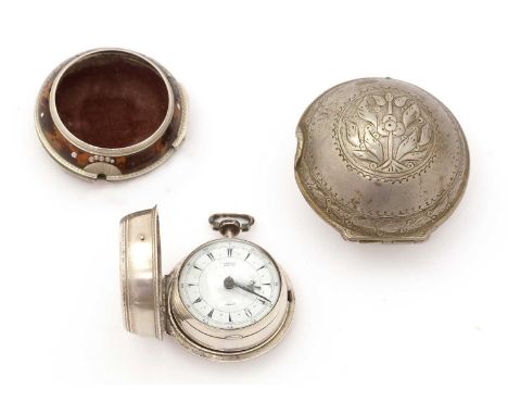 Edward Prior, London: a mid-19th Century quadruple cased pocket watch for the Turkish market, the signed white enamel dial wi
