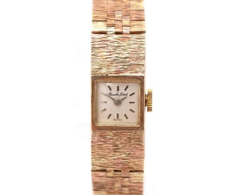 Bueche Girod: a 9ct bi-coloured gold lady's cocktail watch, the silvered dial with baton numerals, fitted a manual wind movem