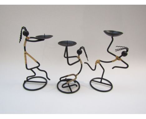 Three Laurids Lonborg candle holders c1960's. Tallest 22.5cm high 