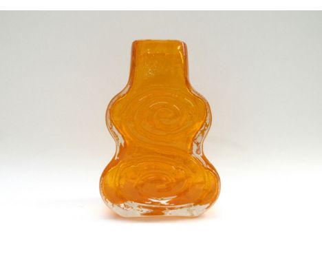 A Whitefriars "Cello" vase in Tangerine, designed by Geoffrey Baxter, 18.5cm high 