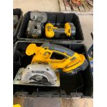 Dewalt Cordless Tools; 5-1/2" Metal Cutting Saw, 1/2" Drill, Batteries & Charger