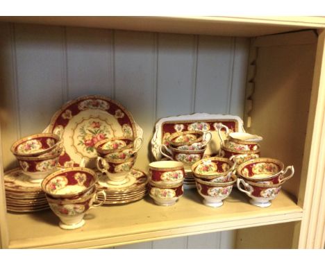 A large Royal Albert, Lady Hamilton pattern tea service. (45pcs) 