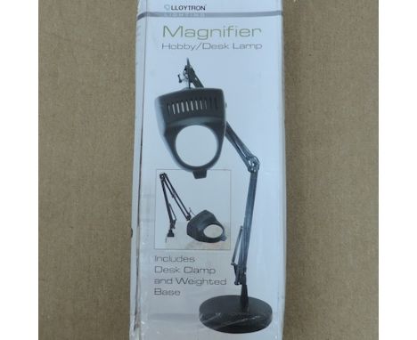 A table magnifier lamp, boxed