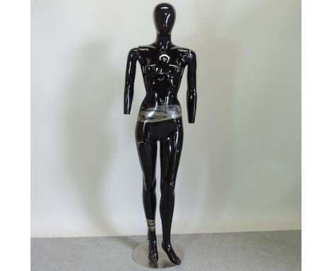 A black painted mannequin, 178cm tall 