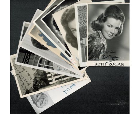 Actresses, a collection of 10 signed vintage photos, some dedicated. Mostly 5.5x3.5, all from the 1940's 70's: Flora Robson, 