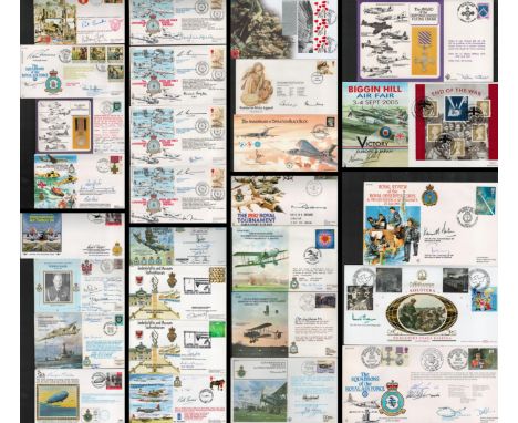 Military Collection of 28 Signed Related First Day Covers, Some are Multi Signed. Includes Signatures of Sir Paul Lever, Sir 