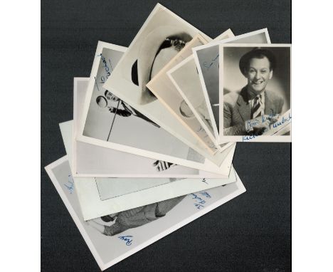 Comedy, a collection of 9 signed vintage photos, some dedicated. Size five are postcard size, four are 3x2.5, all from the 19