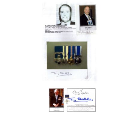 Police Constable Tony Gledhill GC Signed 3 Times on 2 Photos and Signature Card. Printed Bio Included. Good condition. All au